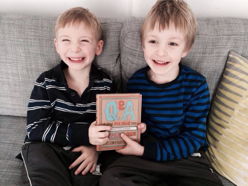 Here are my 2 oldest boys posing with the book. Kids really do say the darndest things!
