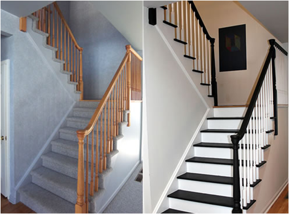 But it's wood, you don't paint wood! Or do you? What stair rail looks better?