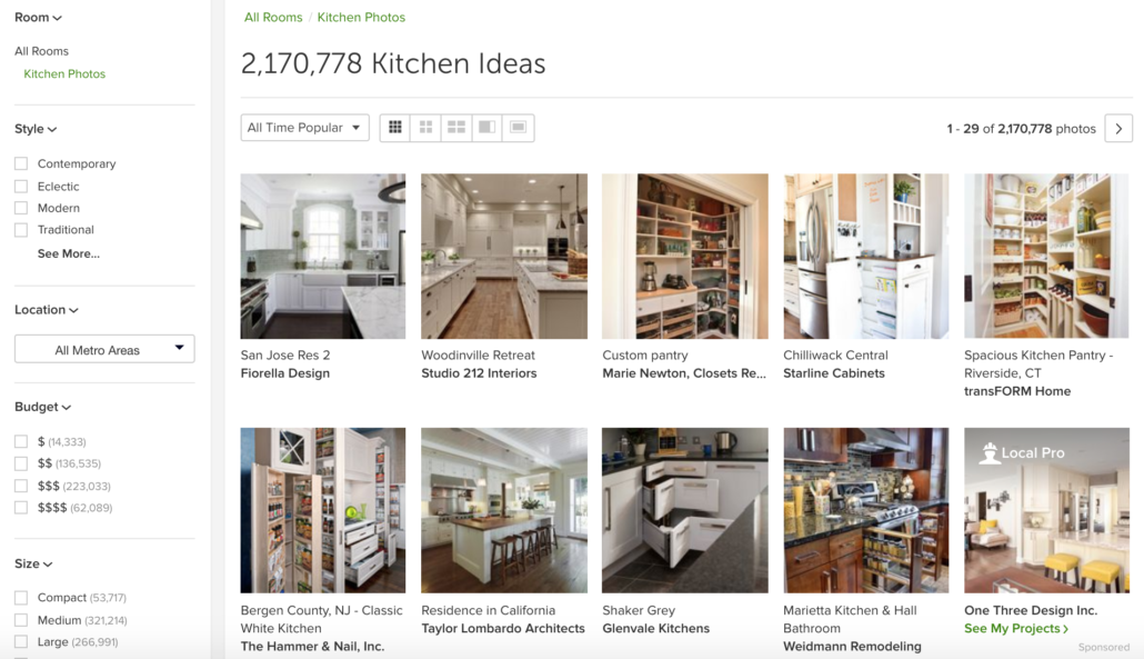 Houzz all time popular kitchen photo white kitchens